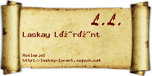 Laskay Lóránt névjegykártya